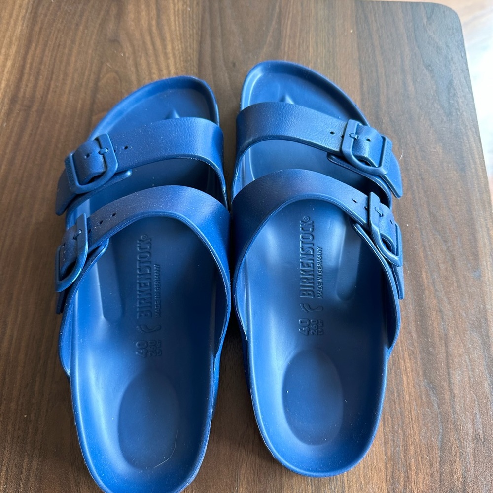 Best selling EVA Arizona sandals, and hard to find navy blue size 40